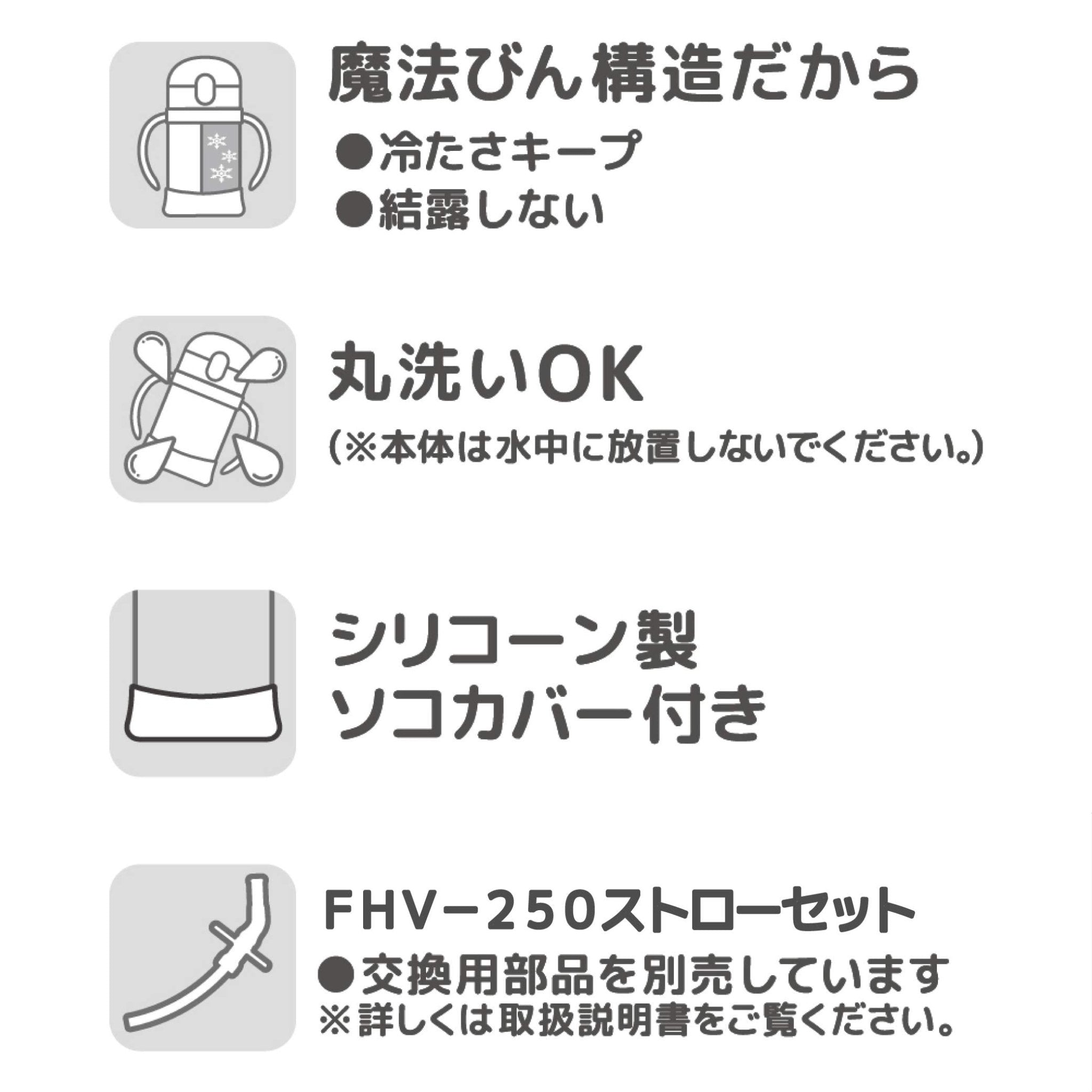 Thermos Mickey Baby Straw Mug Vacuum Flask 250ml Blue - Fjl - 250Ds