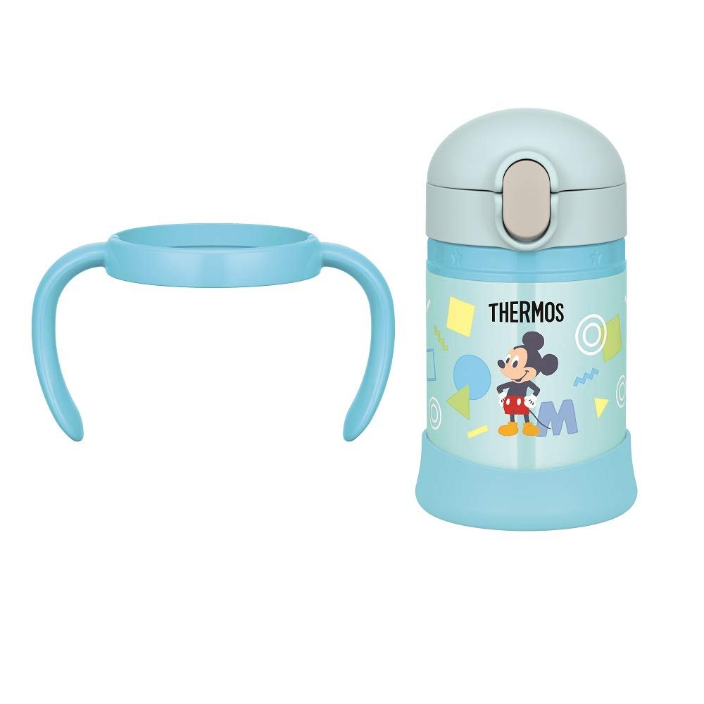 Thermos Mickey Baby Straw Mug Vacuum Flask 250ml Blue - Fjl - 250Ds
