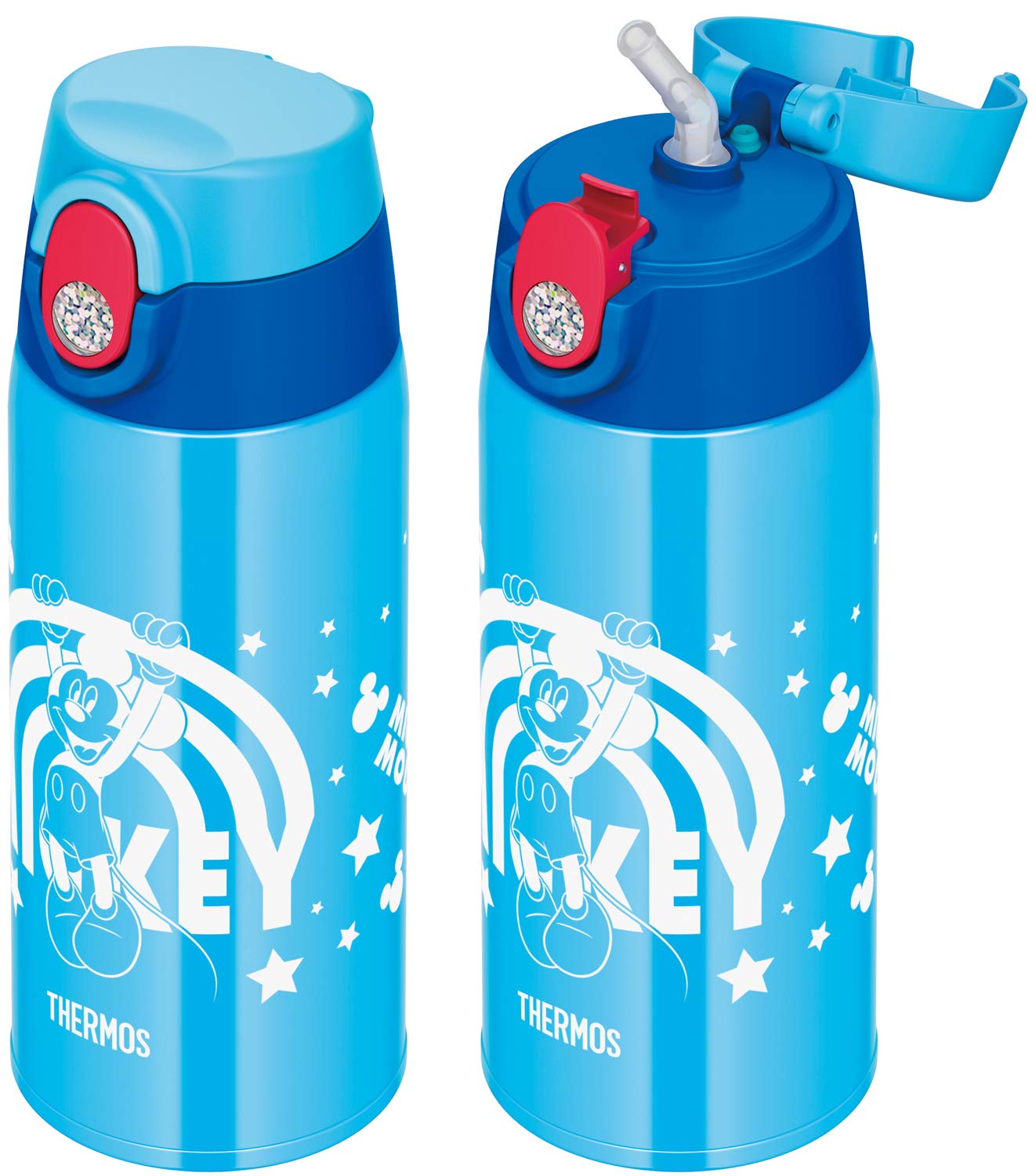Thermos Mickey Blue Vacuum Insulated Water Bottle 0.6L/0.64L Model Fjo - 600Wfds Bl