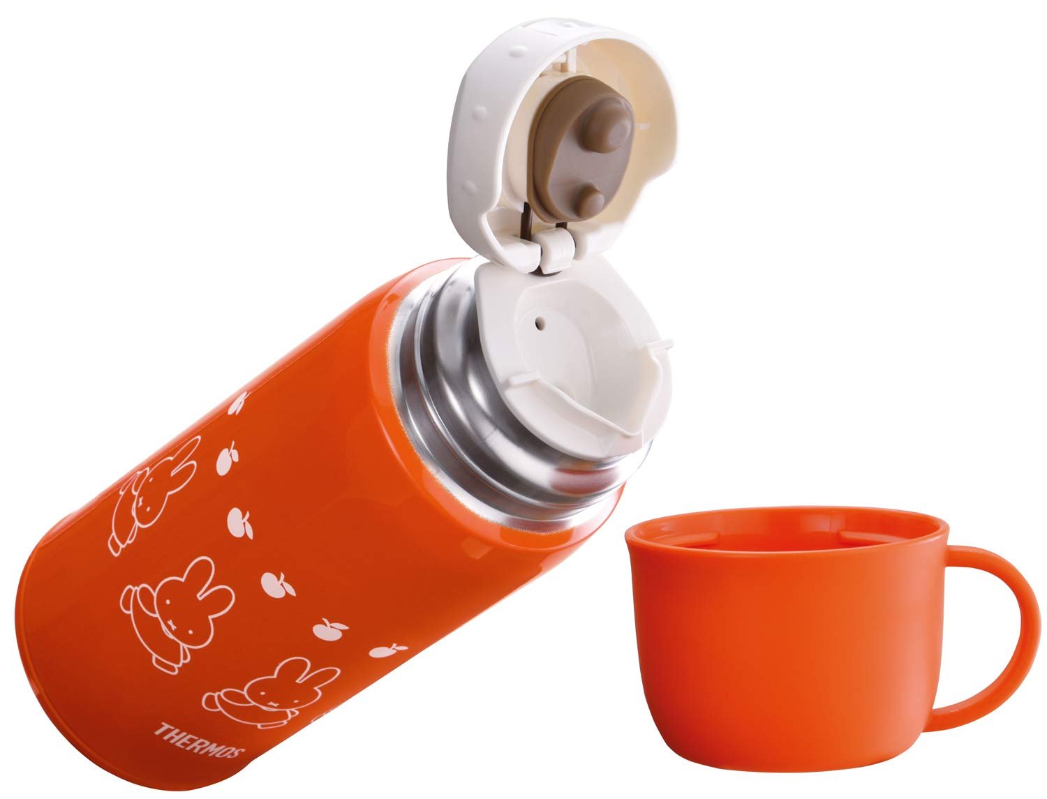 Thermos Miffy Orange Vacuum Insulated Water Bottle 0.6L 2 - Way Fho - 601Wfb
