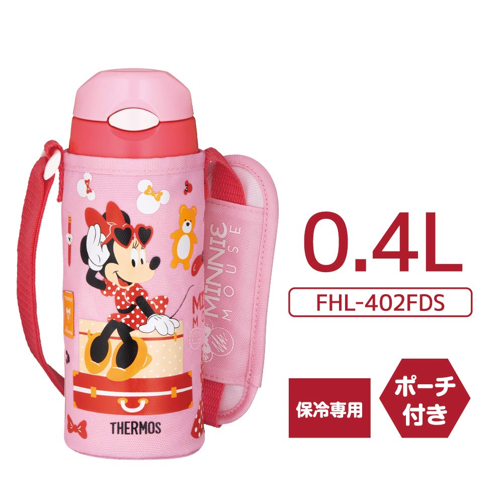 Thermos Minnie Pink Coral 400Ml Vacuum Insulated Straw Bottle for Cold Storage - FHL - 402FDS PK - C