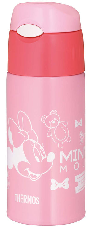 Thermos Minnie Pink Coral 400Ml Vacuum Insulated Straw Bottle for Cold Storage - FHL - 402FDS PK - C