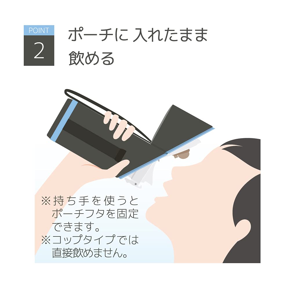 Thermos My Bottle Pouch with Strap Gray Blue Suitable for 350 - 400ml