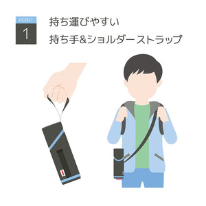 Thermos My Bottle Pouch with Strap Gray Blue Suitable for 350 - 400ml