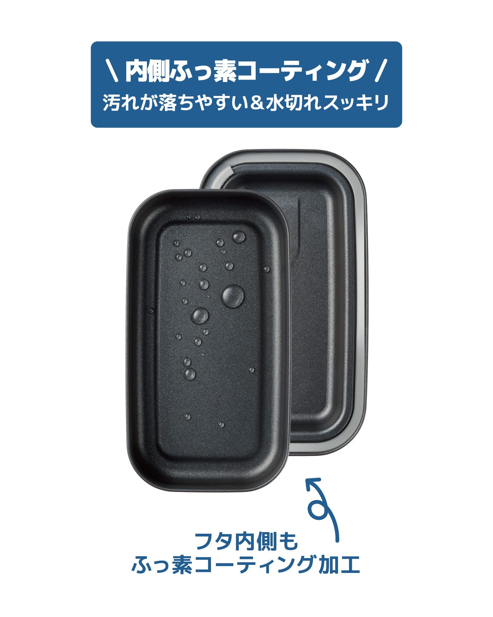 Thermos Navy Aluminum Lunch Box 800ml with Inner Fluorine Coating DAA - 800 NVY