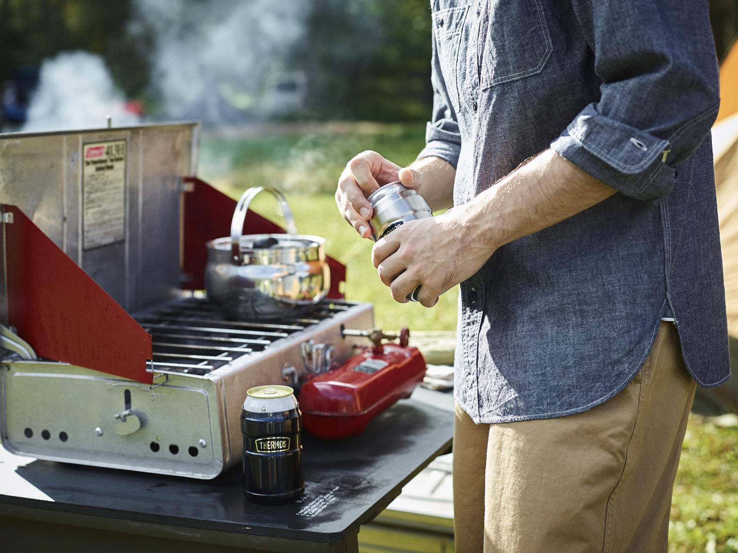 Thermos Outdoor Series Stainless Steel 2 - Way Cool Can Holder Rod - 002 For 350ml Cans