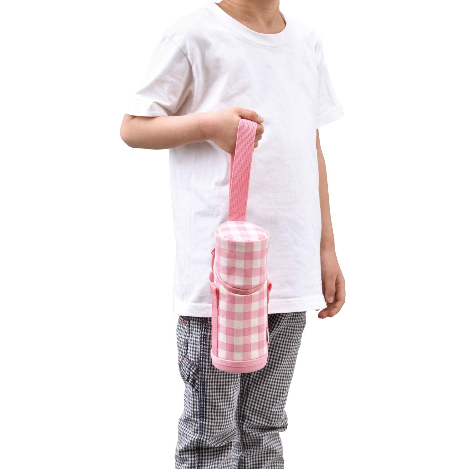 Thermos Pink Check 350 - 400Ml Bottle Pouch with Strap - APG - 350 P - Ch Series