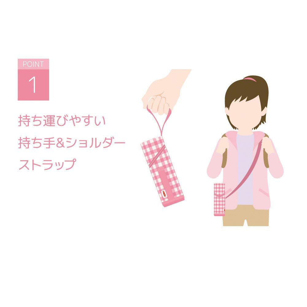 Thermos Pink Check 350 - 400Ml Bottle Pouch with Strap - APG - 350 P - Ch Series