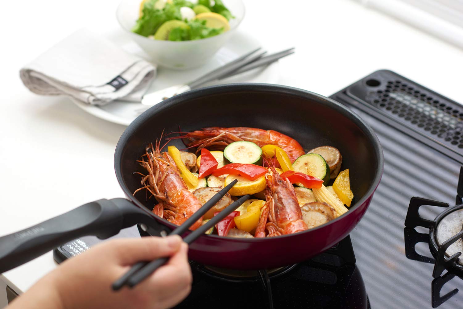 Thermos Red Frying Pan 20cm - Durable Series IH Compatible KFF - 020 R