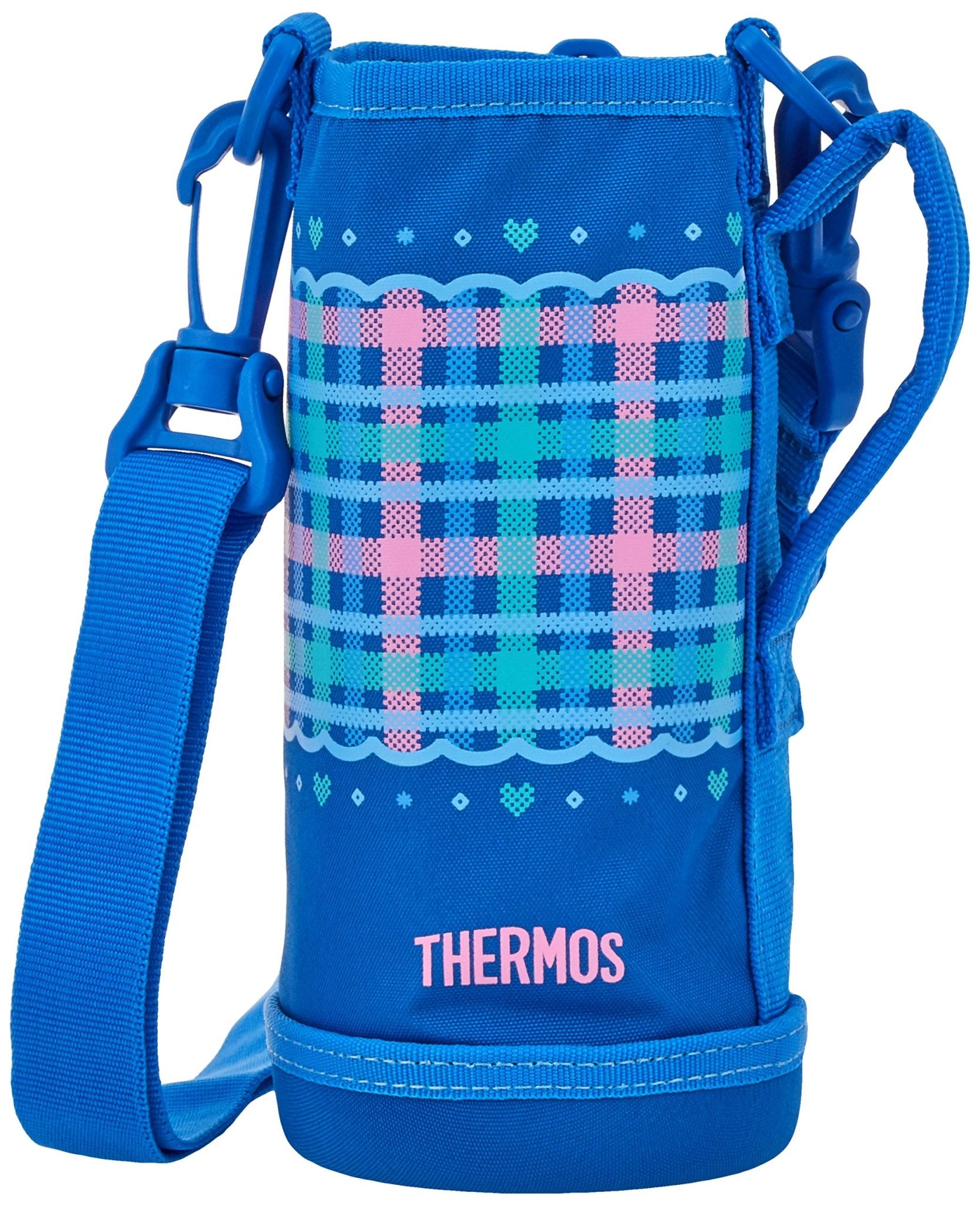 Thermos Replacement Parts 2 - Way Bottle Fho - 800Wf with Handy Pouch in Check Blue