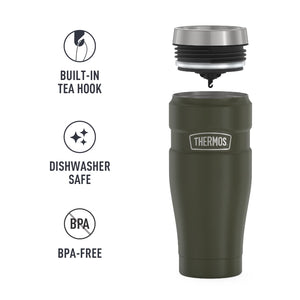 Thermos Stainless King 16Oz Vacuum Insulated Travel Tumbler in Matte Green