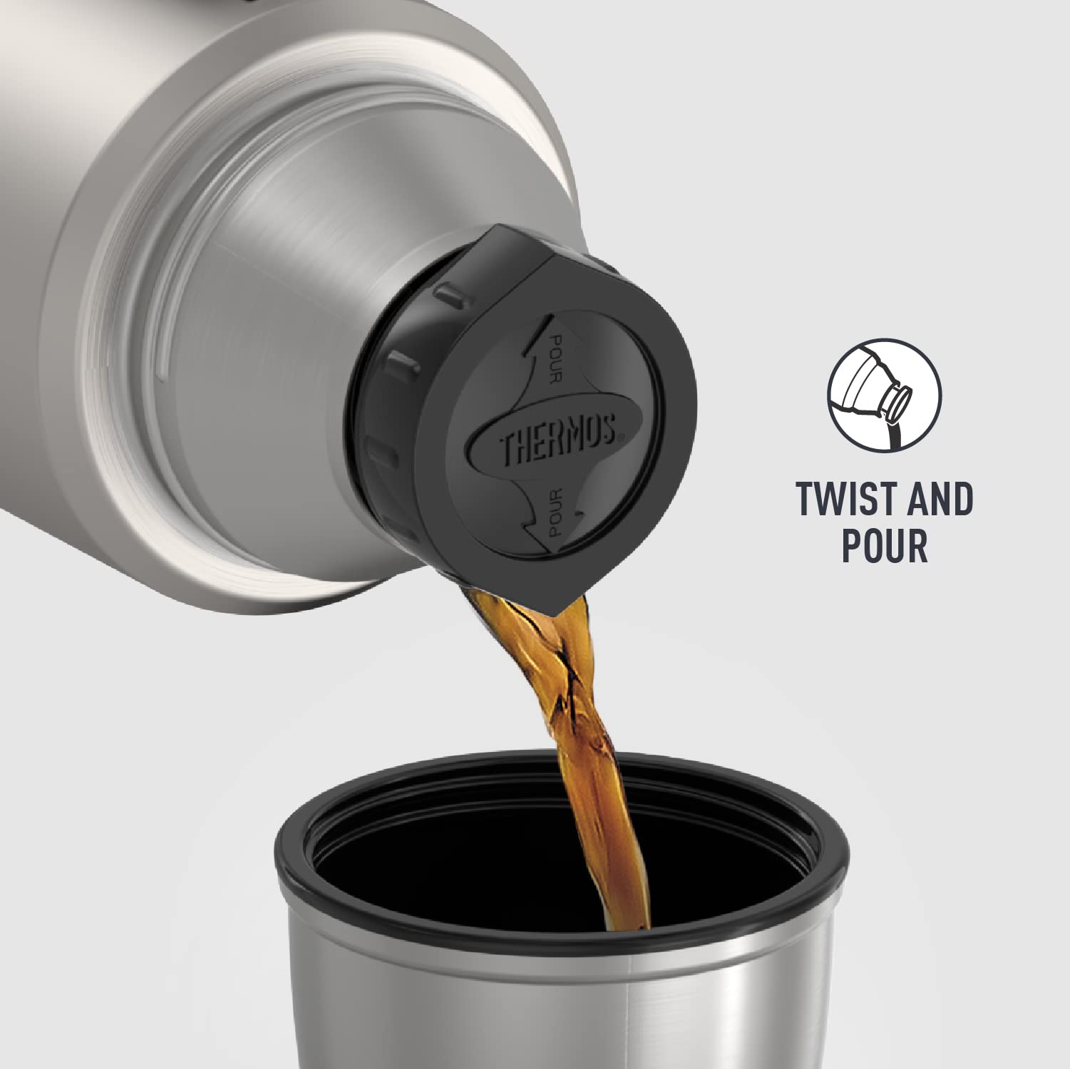 Thermos Stainless King 40oz Water Bottle Top - Ranked Insulated Performance Silver