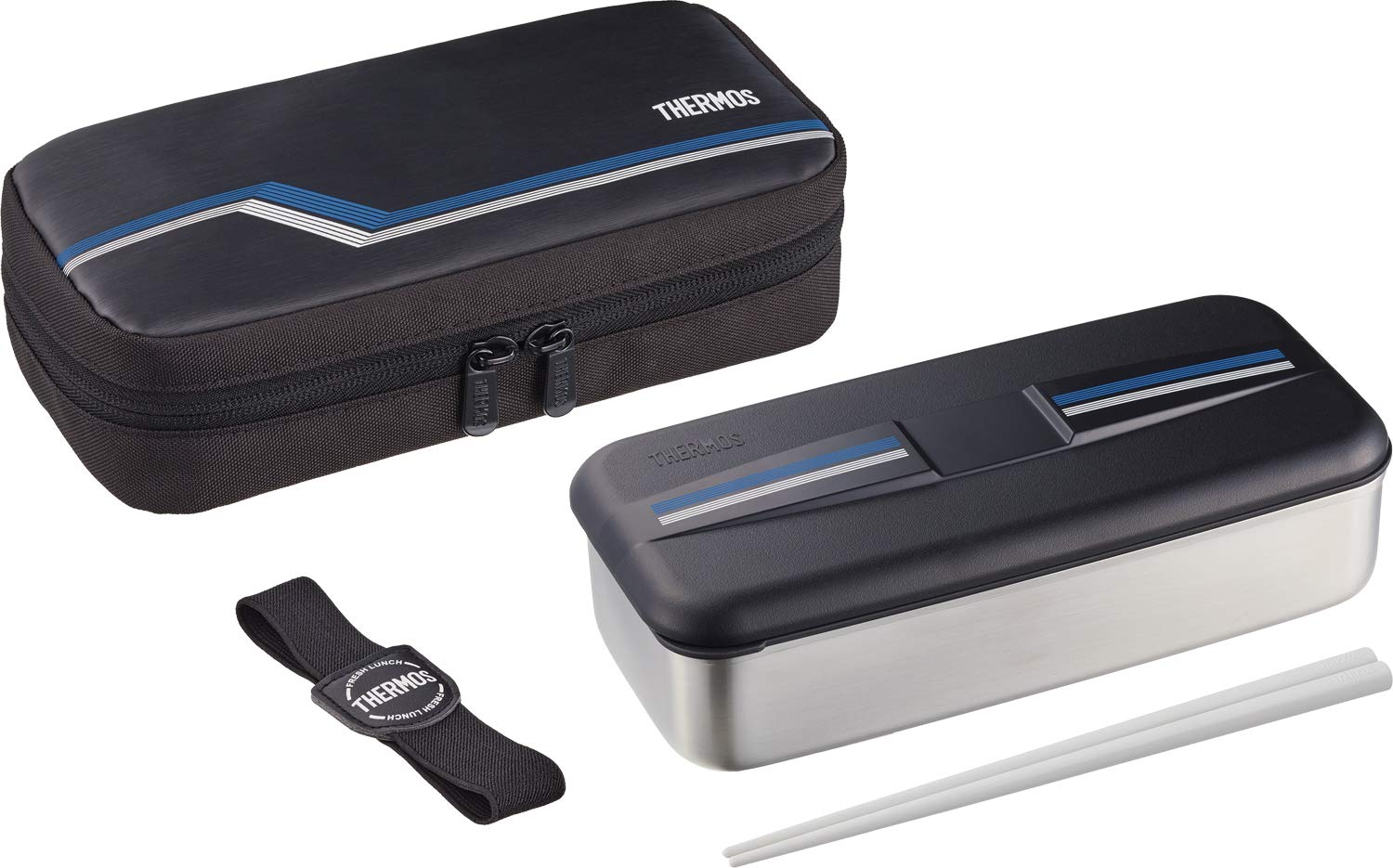 Thermos Stainless Steel 700ml Fresh Lunch Box in Line Black 鈥 DSD - 704 L - BK