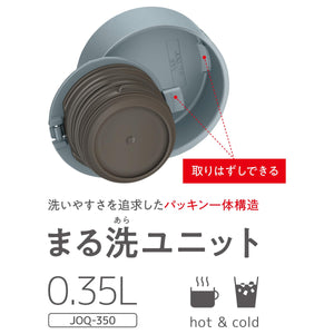 Thermos Stainless Steel Vacuum Insulated Water Bottle 350ml Gray Green Compact Lightweight Dishwasher Safe - Joq - 350 Gyg