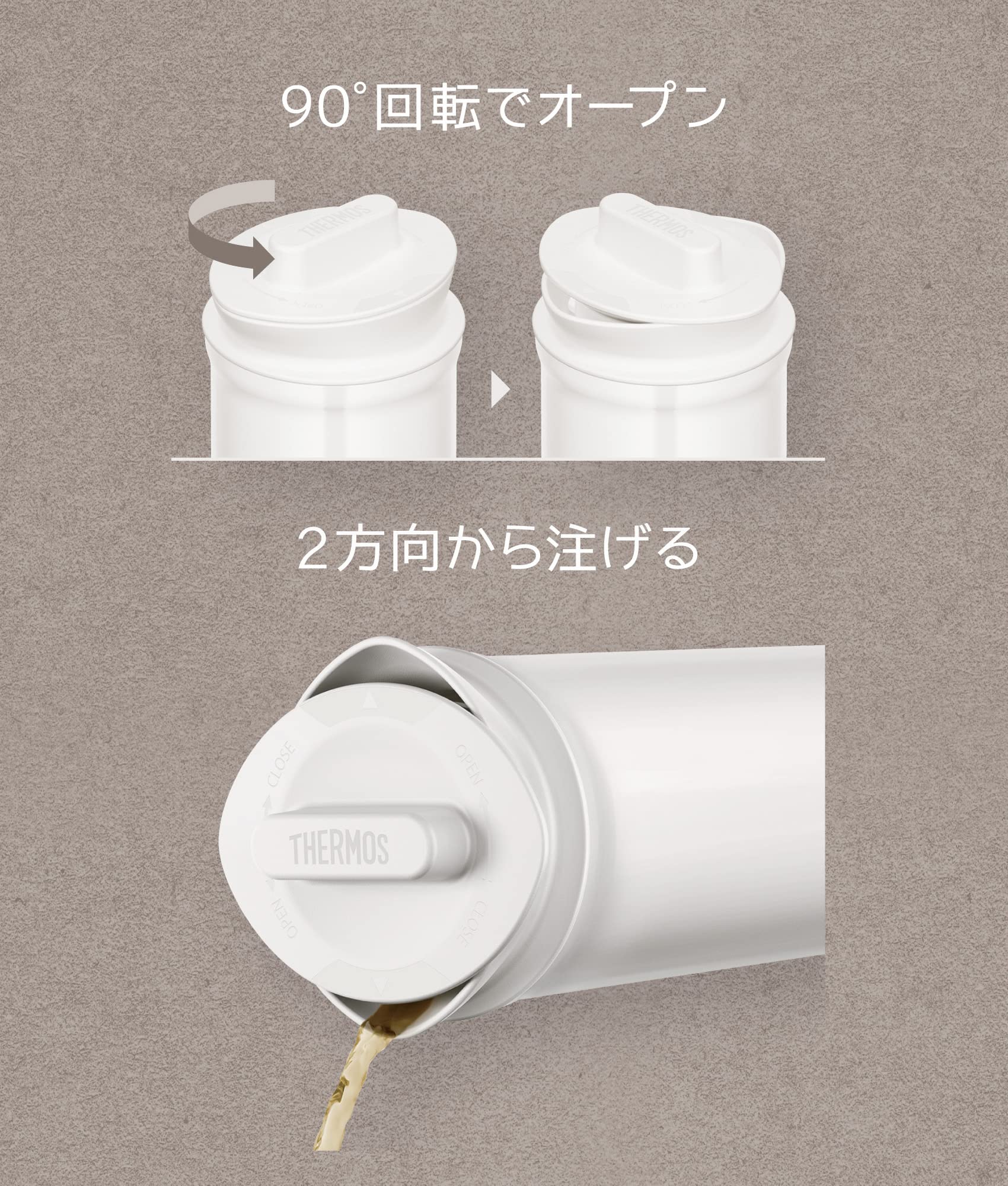 Thermos Ttd - 1000 Wh 1L White Stainless Steel Tea Pot with Bag Holder