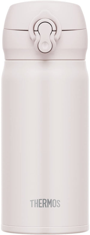 Thermos Vacuum Insulated 350ml Stainless Steel Water Bottle Ash White Easy Clean Lightweight Hot Cold Jnl - 356 Aswh