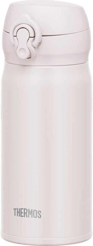 Thermos Vacuum Insulated 350ml Stainless Steel Water Bottle Ash White Easy Clean Lightweight Hot Cold Jnl - 356 Aswh