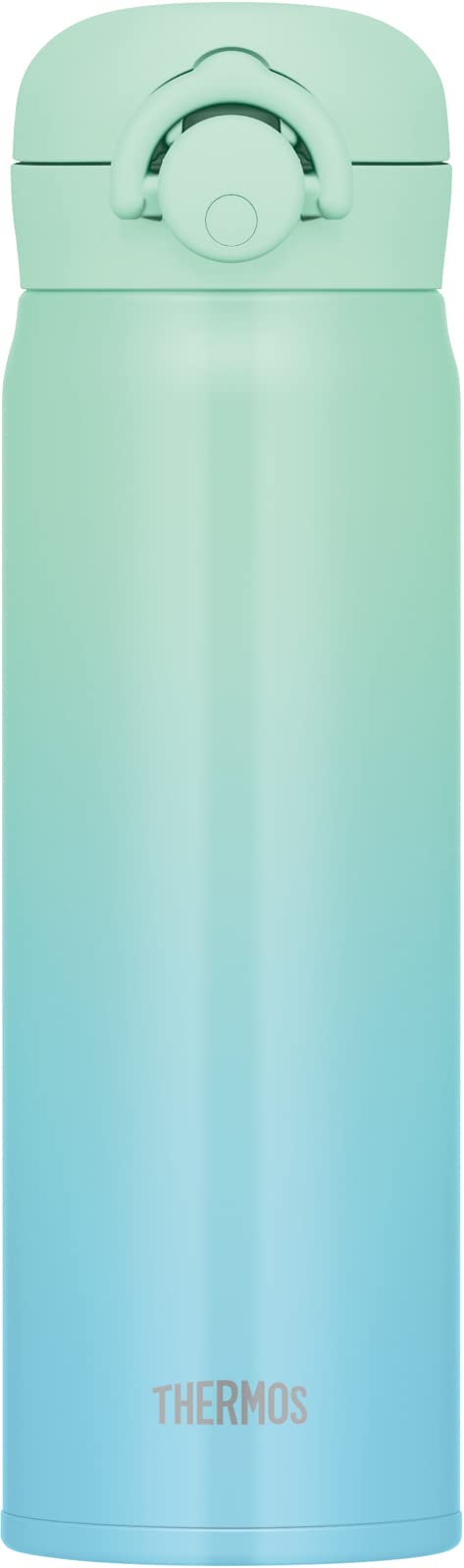 Thermos Vacuum Insulated 500Ml Stainless Steel Water Bottle Mint Gradient Easy - To - Clean Lightweight with One - Touch Open