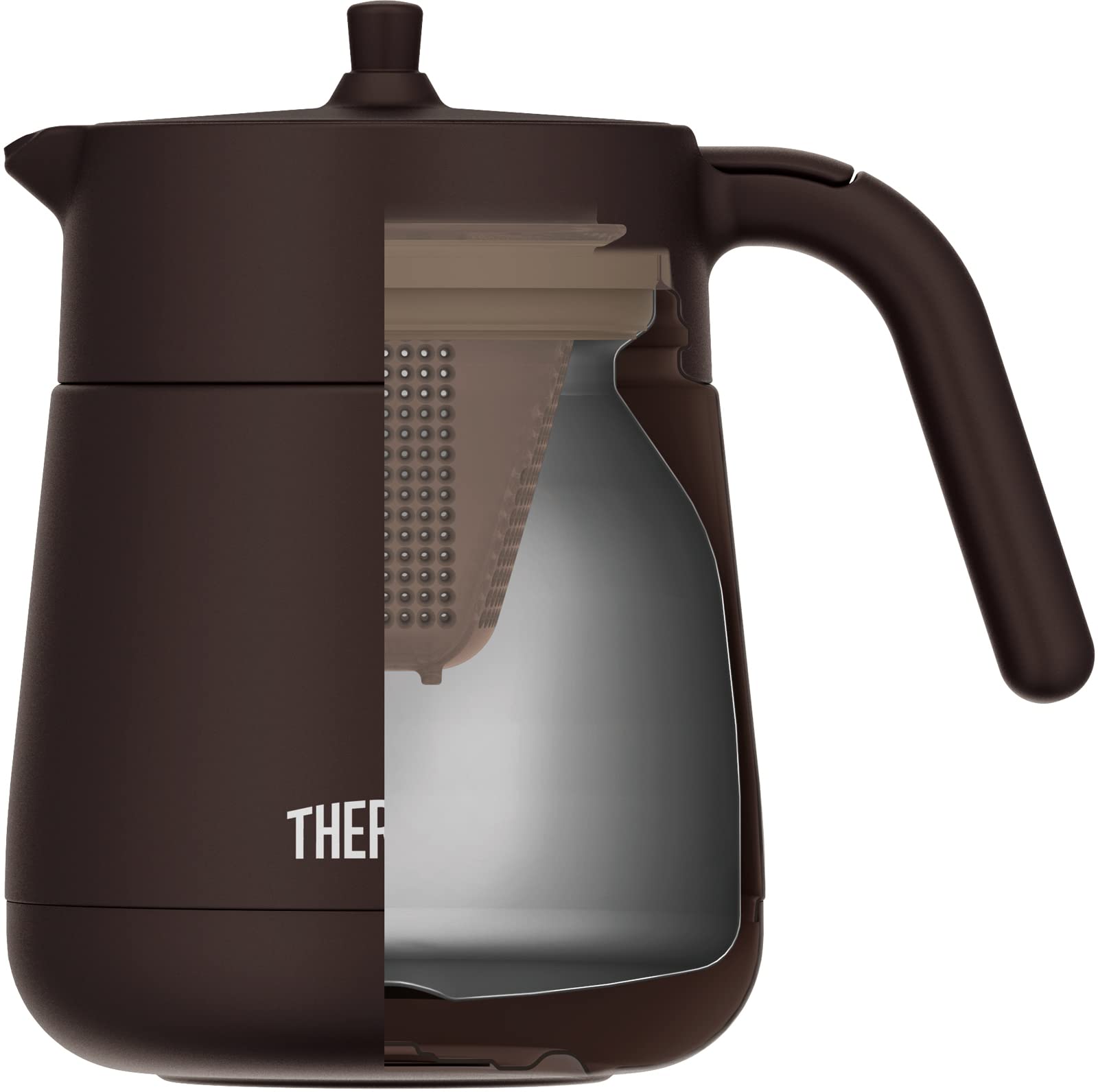 Thermos Vacuum Insulated 700ml Brown Teapot with Strainer - TTE - 700 BW