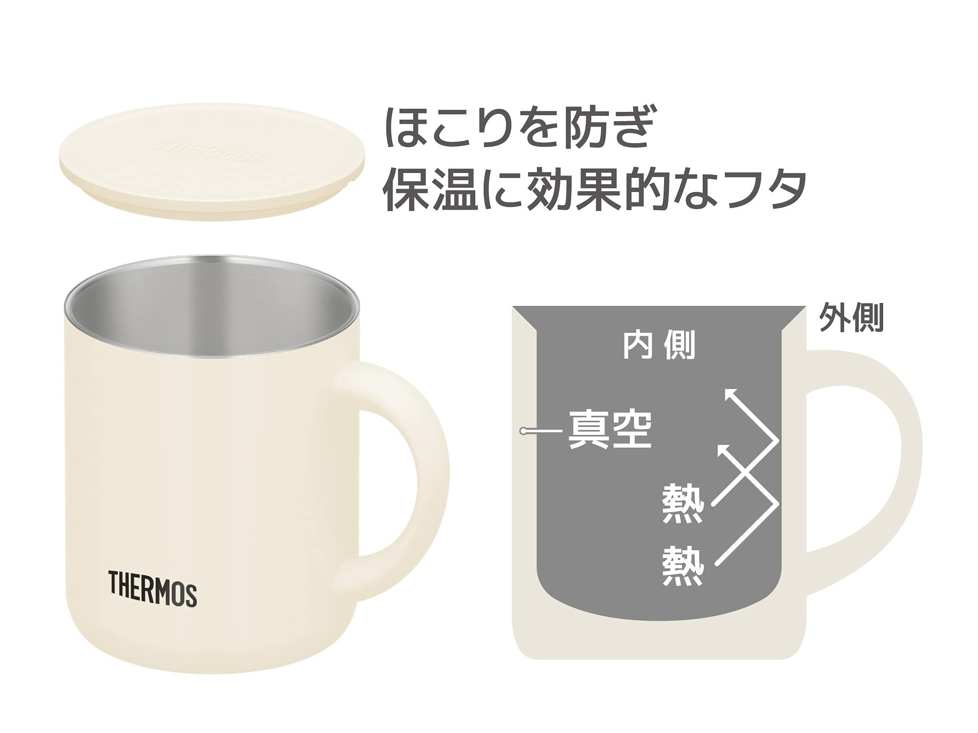 Thermos Vacuum Insulated Mug 350Ml Milk White Jdg - 351C Mwh