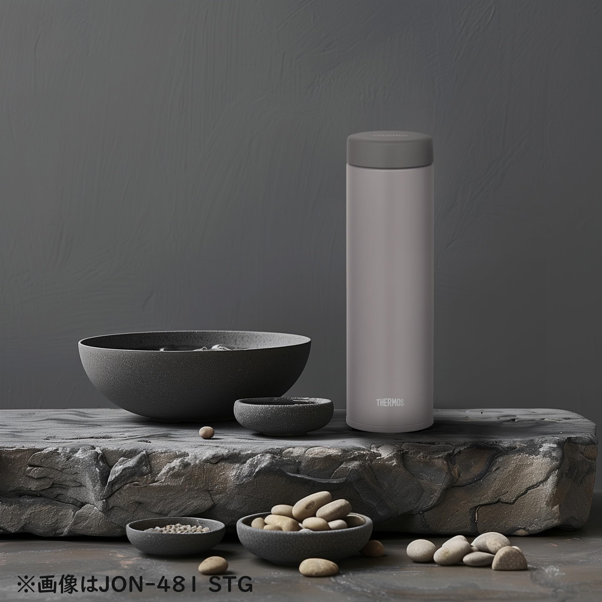 Thermos Vacuum Insulated Stainless Steel Water Bottle Jon - 351 Stg Portable 350Ml Stone Gray with Easy - Clean Design