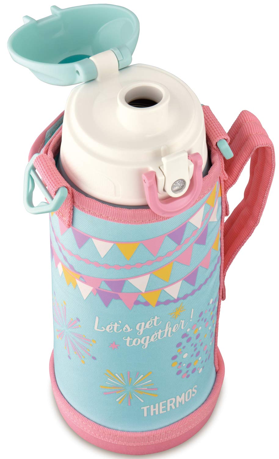 Thermos Vacuum Insulated Water Bottle 0.8L in Mint Flag Design 2 - Way Fho - 801Wf Mf