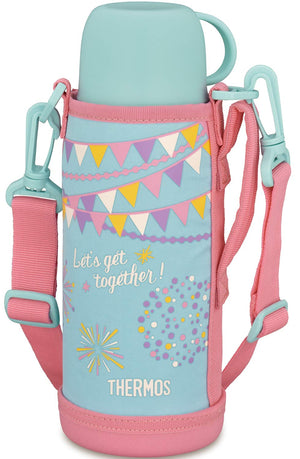 Thermos Vacuum Insulated Water Bottle 0.8L in Mint Flag Design 2 - Way Fho - 801Wf Mf