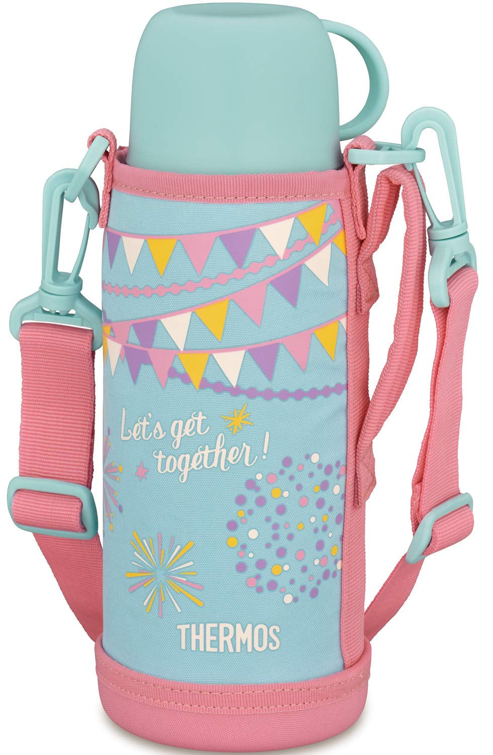 Thermos Vacuum Insulated Water Bottle 0.8L in Mint Flag Design 2 - Way Fho - 801Wf Mf