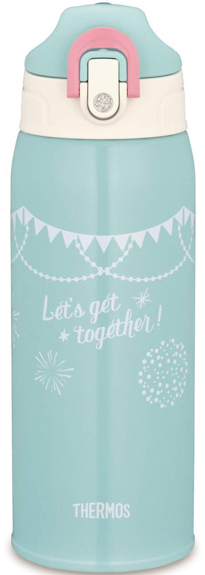 Thermos Vacuum Insulated Water Bottle 0.8L in Mint Flag Design 2 - Way Fho - 801Wf Mf