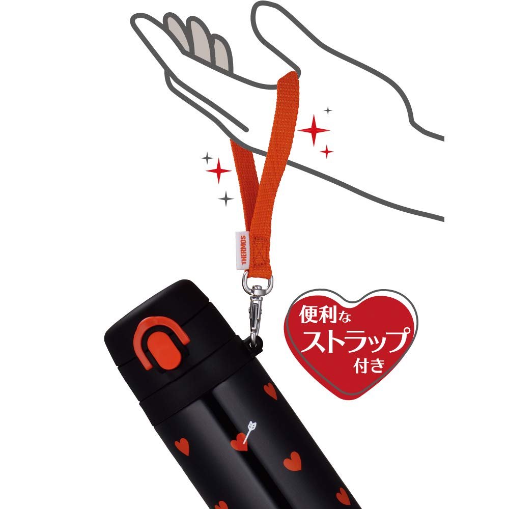 Thermos Vacuum Insulated Water Bottle 550Ml Japan Black Red Jnt - 551 Bkr