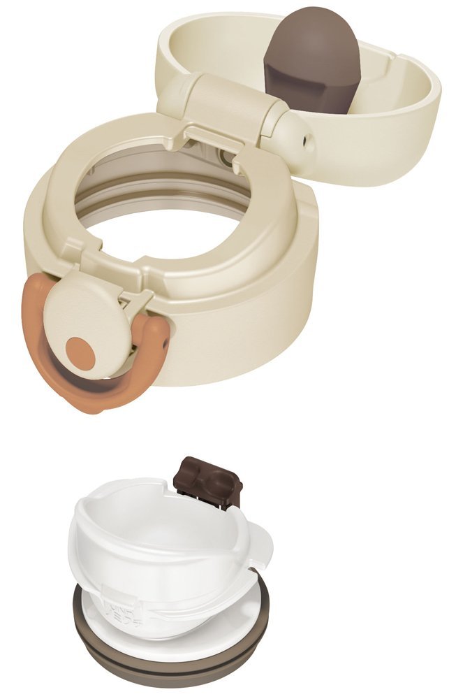 Thermos Vacuum Insulated Water Bottle Mug [One Touch Open] 350Ml Cream White Jnr - 350 Crw - Made In Japan