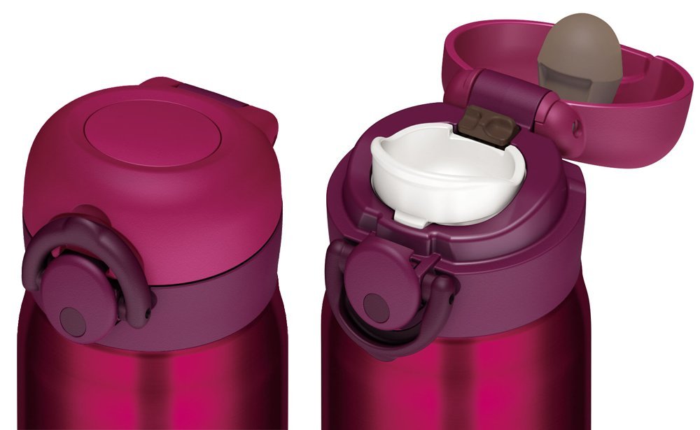 Thermos Vacuum Insulated Water Bottle One Touch Open 350Ml Wine Red Japan Jnr - 350 Wnr