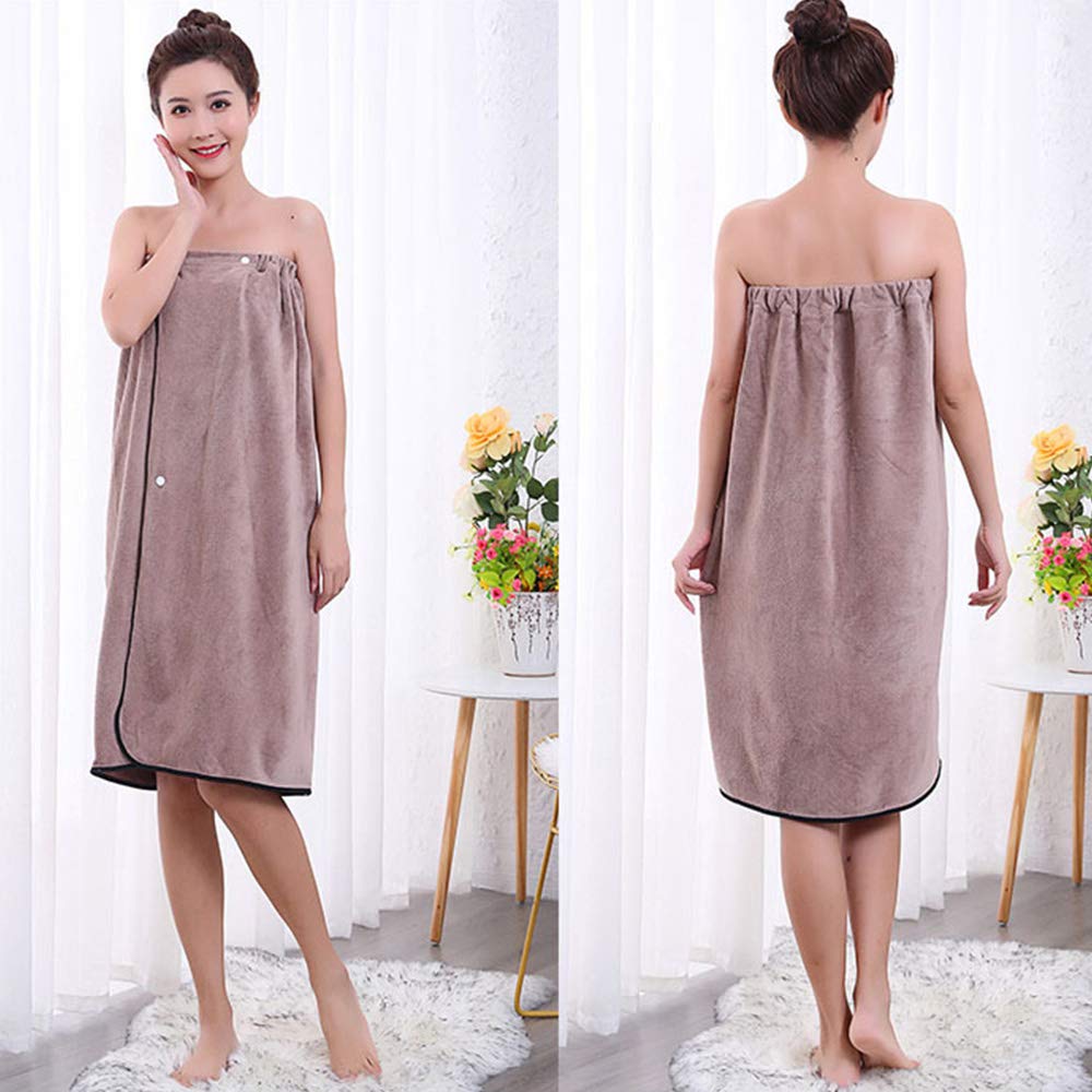 Tibemi Women'S Microfiber Wrap Towel Japanese Style Thin Body Towel Quick Drying 80X135Cm Coffee