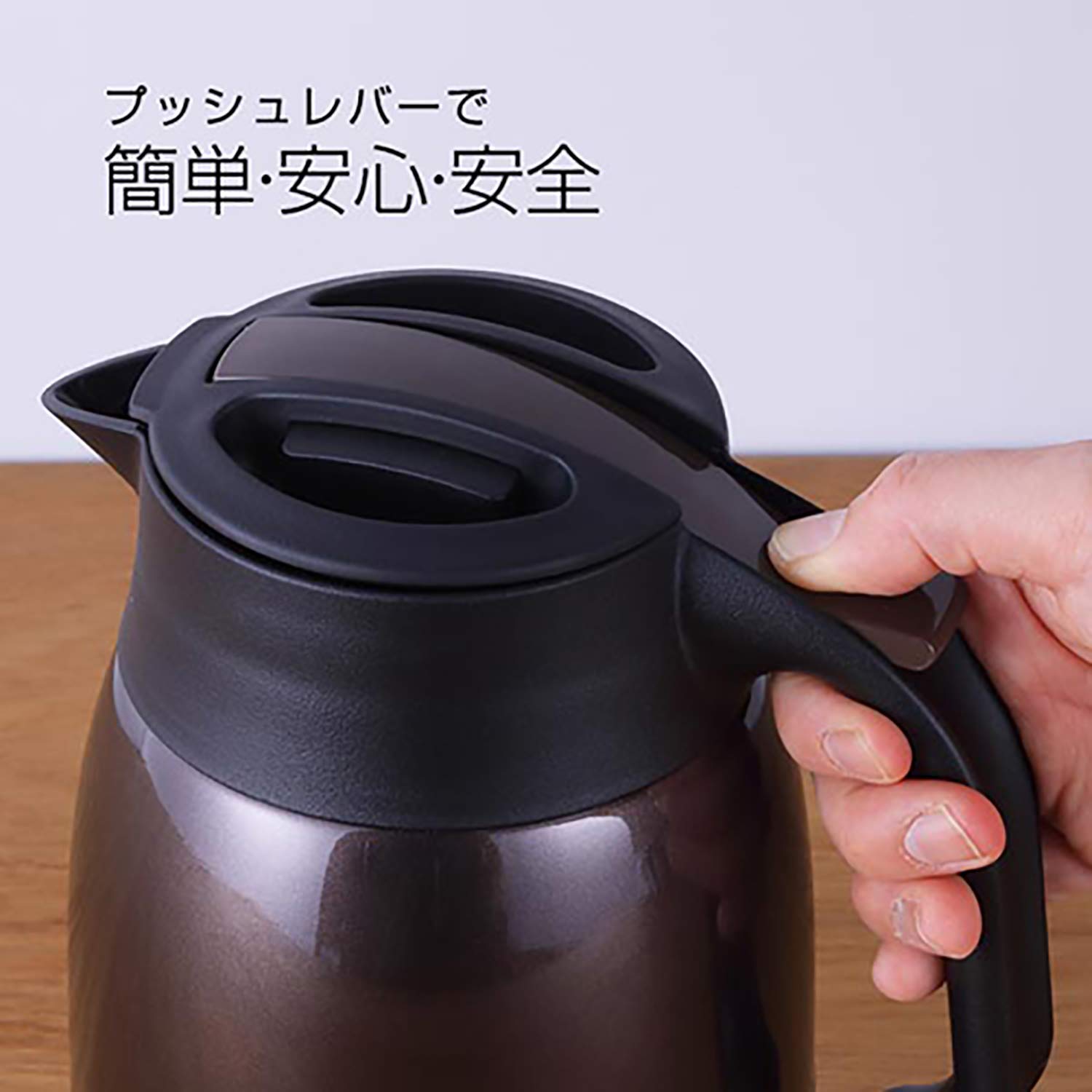 Tiger 1.2L Stainless Steel Tabletop Vacuum Flask Heat/Cold Insulation - Brown Pwm - B120Tv