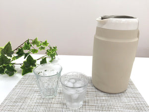 Tiger 1.7L Beige Vacuum Flask Insulated Cold Storage Thermos Pitcher