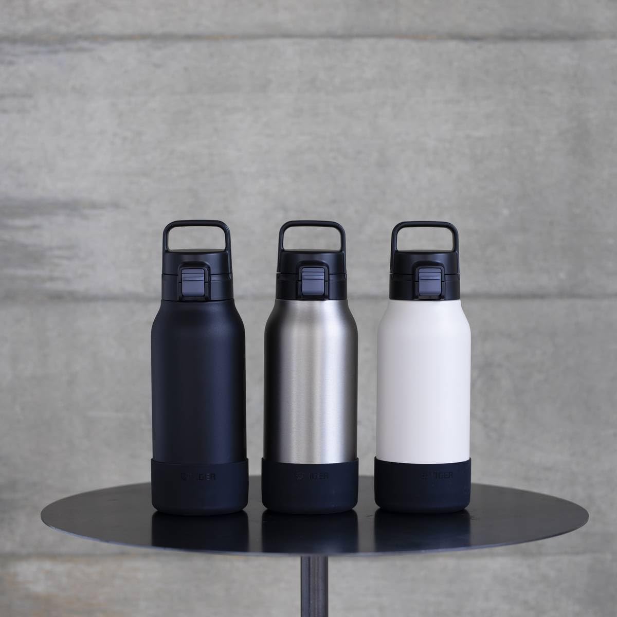 Tiger 1L Stainless Steel Water Bottle Wide Mouth for Sports Black MTA - B100Kk