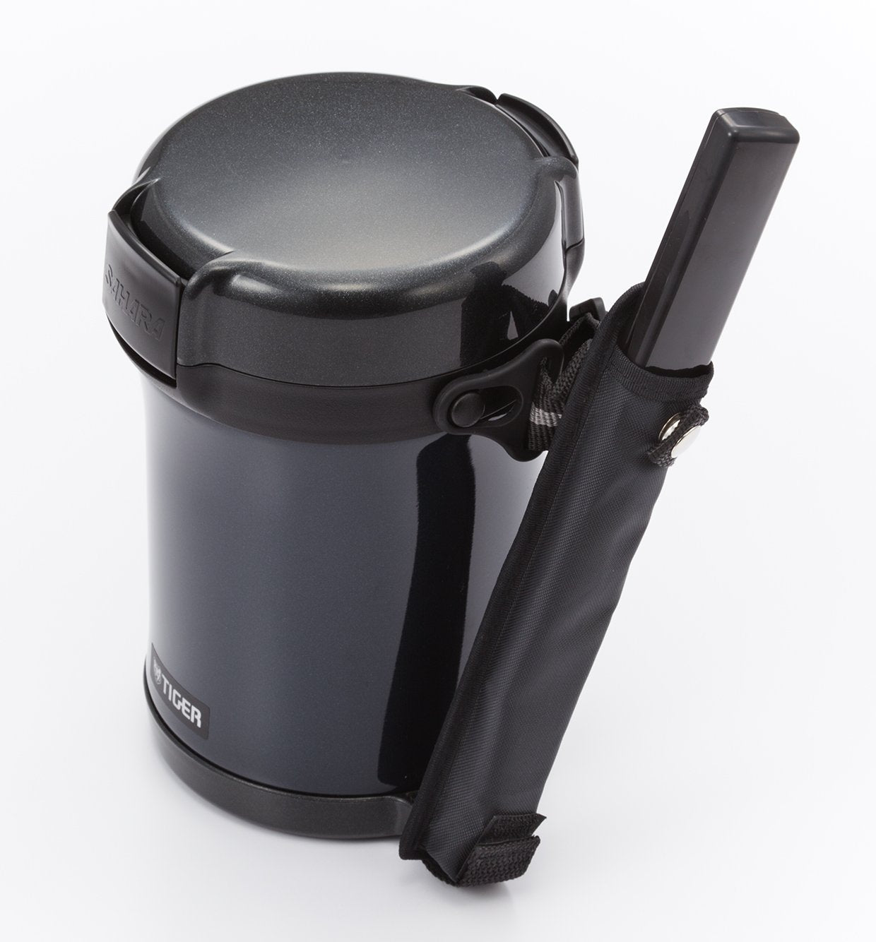 Tiger Stainless Steel Thermos Insulated 3 - Cup Black Lunch Jar