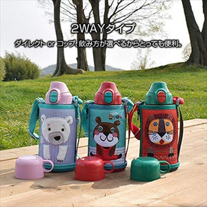 Tiger Thermos 600Ml 2 - Way Stainless Steel Water Bottle With Pouch - Japan Sahara Korobokkuru Polar Bear Mbr - C06Gps