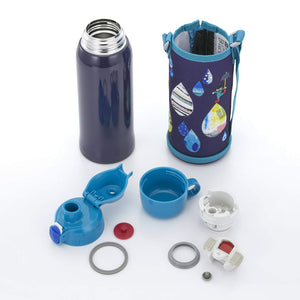 Tiger Thermos 800Ml Stainless Steel Water Bottle With Direct Drinking Cup 2 - Way Shizuku Blue - Mbr - H08Gas Made In Japan