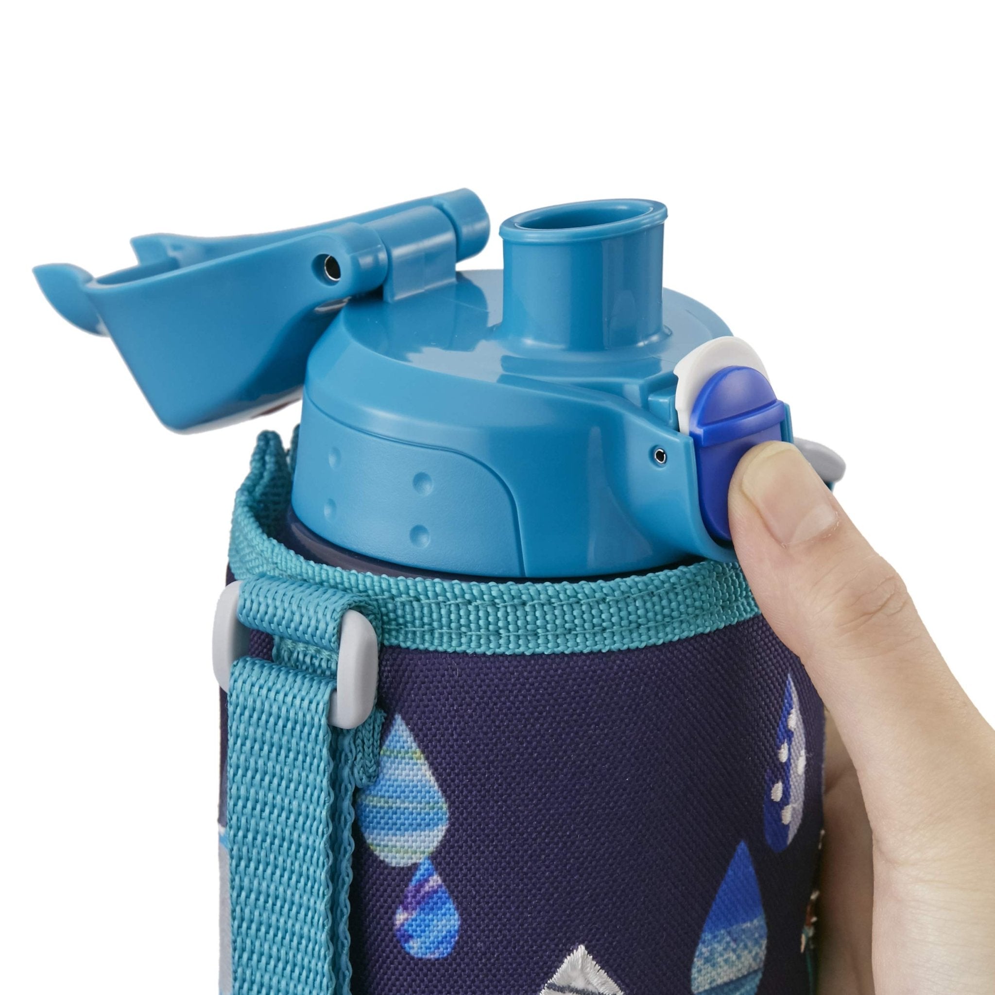 Tiger Thermos 800Ml Stainless Steel Water Bottle With Direct Drinking Cup 2 - Way Shizuku Blue - Mbr - H08Gas Made In Japan