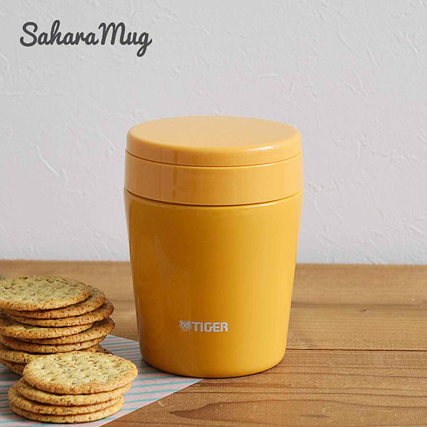 Tiger Thermos Japan Vacuum Insulated Soup Jar 300Ml Thermal Lunch Box Wide Mouth Round Bottom Saffron Yellow Mcl - B030 - Ys