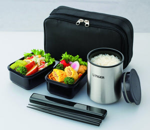 Tiger Thermos Stainless Steel Lunch Jar 1.5 Cups Black Japanese Lwy - R030 - K