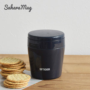Tiger Thermos Vacuum Insulated Soup Jar 250Ml Japan Thermal Lunch Box Wide Mouth Round Bottom Indigo Blue Mcl - B025 - Ai