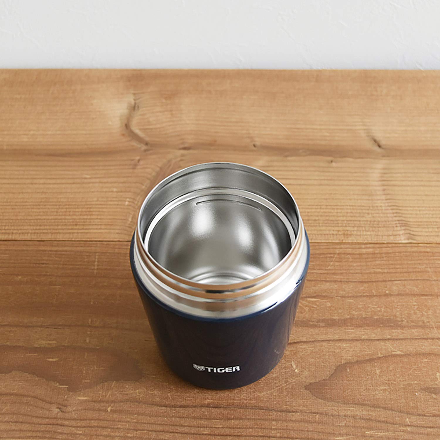 Tiger Thermos Vacuum Insulated Soup Jar 250Ml Japan Thermal Lunch Box Wide Mouth Round Bottom Indigo Blue Mcl - B025 - Ai