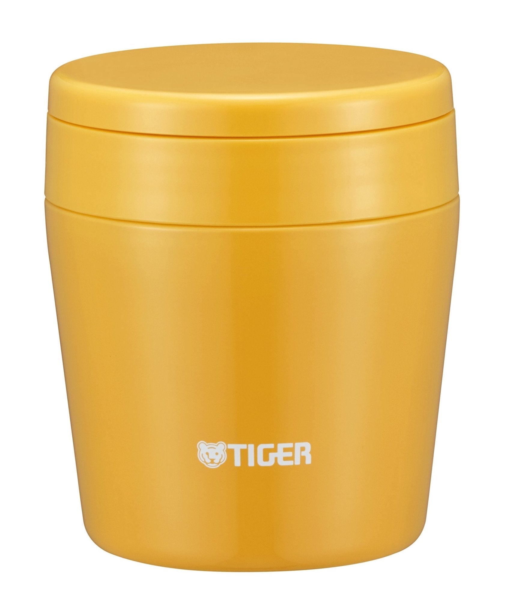 Tiger Thermos Vacuum Insulated Soup Jar 250Ml Japan Thermal Lunch Box Wide Mouth Round Bottom Saffron Yellow Mcl - B025 - Ys