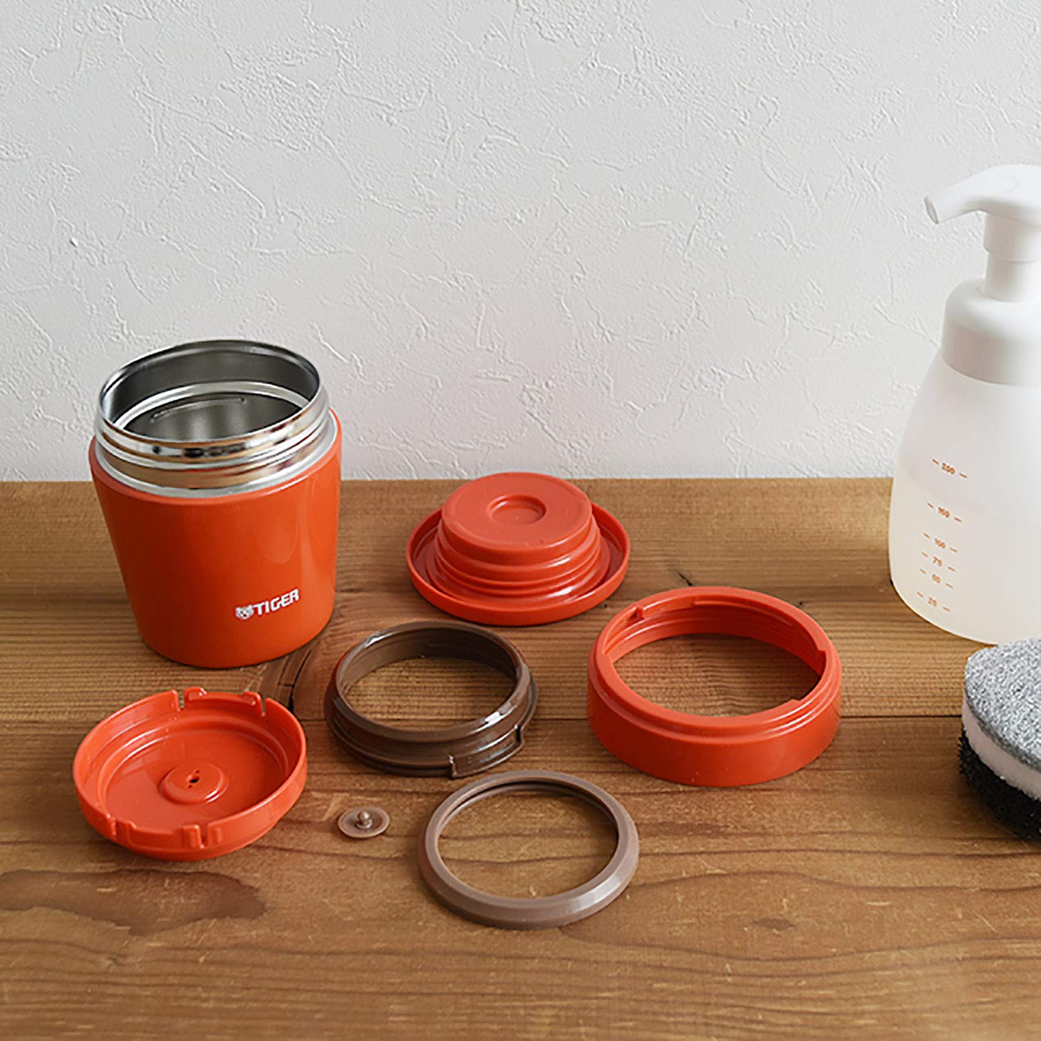 Tiger Thermos Vacuum Insulated Soup Jar 250Ml Wide Mouth Round Bottom Japan Chili Red Mcl - B025 - Rc