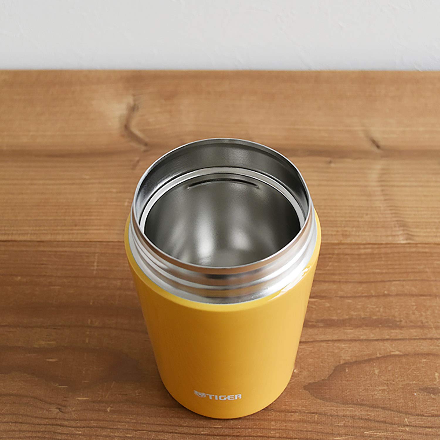 Tiger Thermos Vacuum Insulated Soup Jar 380Ml Japan Thermal Lunch Box Wide Mouth Round Bottom Saffron Yellow Mcl - B038 - Ys