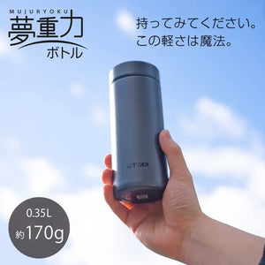 Tiger Thermos Water Bottle 350Ml Screw Mug 6 Hours Insulation Cold Home Tumbler Available Steel Black MMZ - K035KS