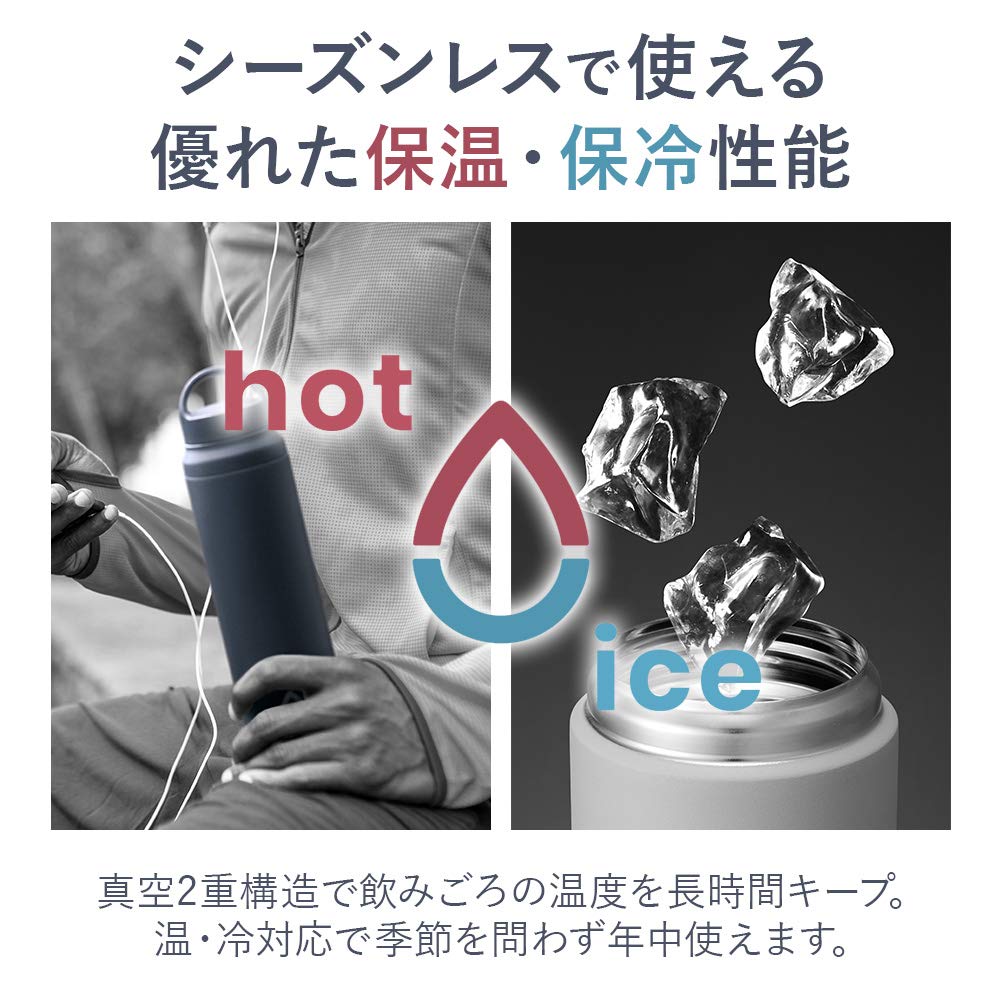 Tiger Thermos Water Bottle 800Ml [Slant Handle] Japan Sahara Stainless Steel Lightweight Direct Drinking Blue Mcz - A080A