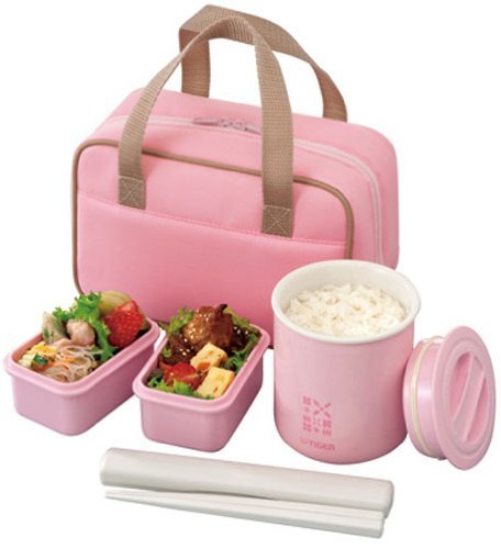 Tiger Women's Vacuum Flask Lunch Box in Natural Pink LWY - F024 - PN - Parallel Import